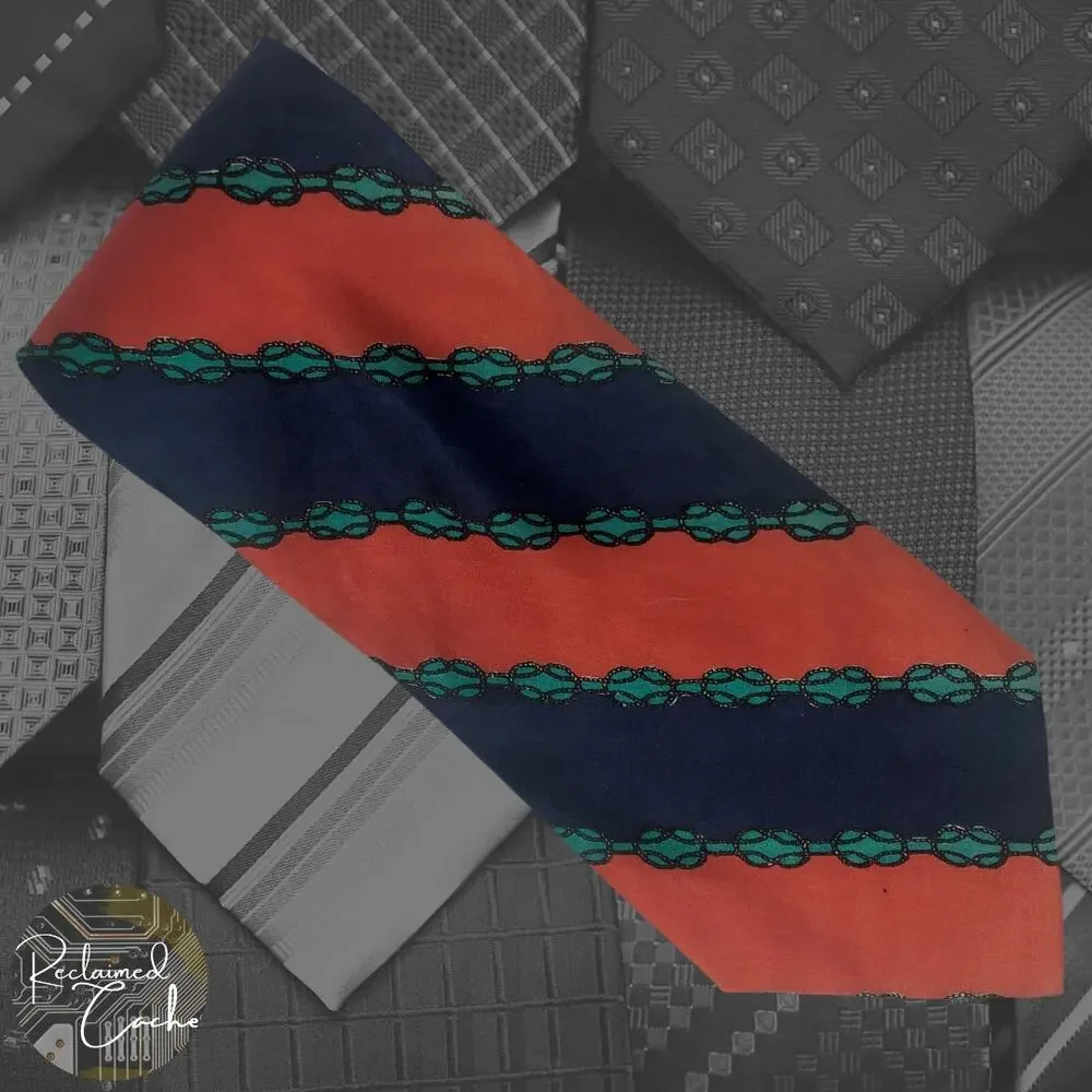 Red and Blue Diagonal Stripe Tie